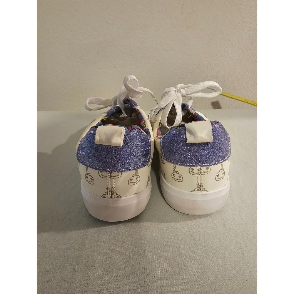 Ground Up Size 8 Disney Lilo & Stitch Ohana Sneakers White Glitter Detail
